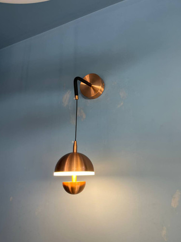 چراغ دیواری قارچی رنگ مسی