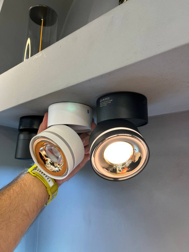 چراغ فکی روکار 12 وات متحرک وارداتی سفید و مشکی