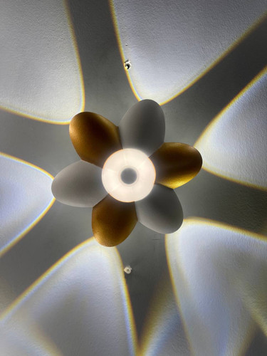 چراغ دیواری دکوراتیو گرد سفینه ای سفید نارنجی